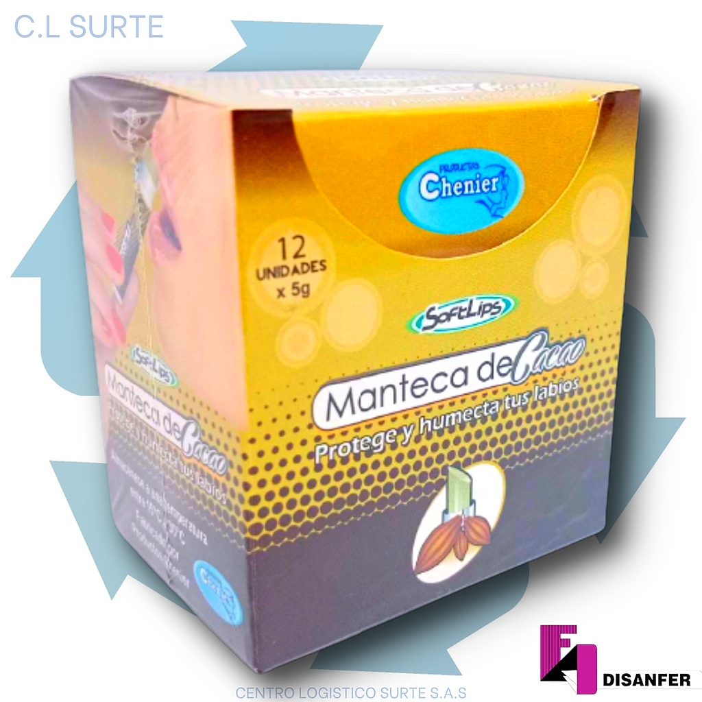 MANTECA DE CACAO X 12 UNDS X 5 GR DISANFER + IVA