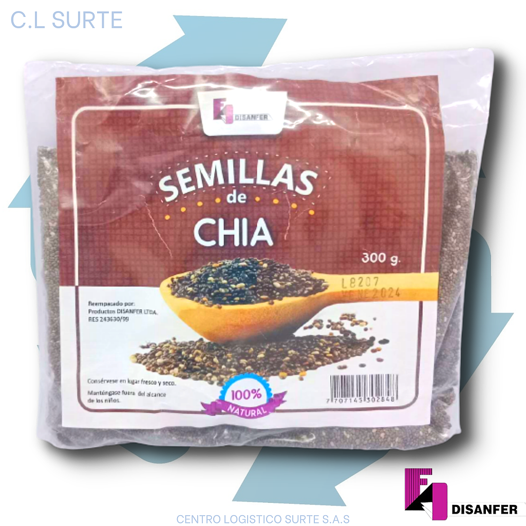 SEMILLAS DE CHIA X 300 GR DISANFER + IVA
