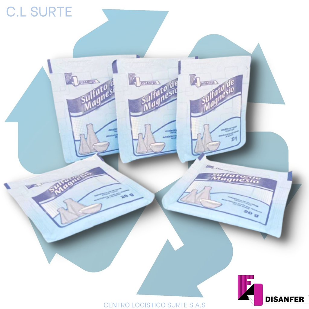SULFATO DE MAGNESIO X  50 SBS X 20 GR DISANFER + IVA