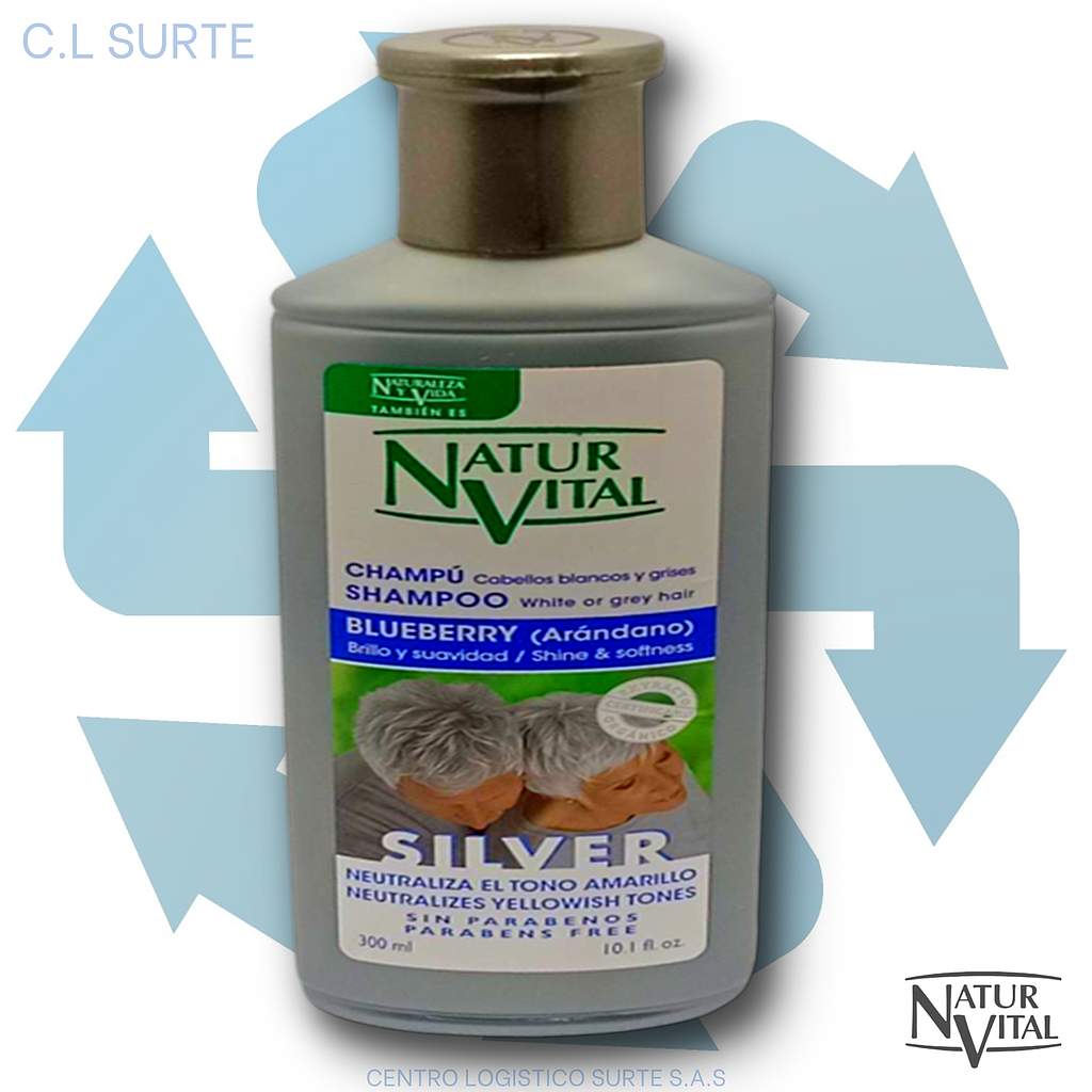 NATURAL VITAL CHAMPU X 300 ML CAB BLANCO Y GRIS BISONTE + IVA