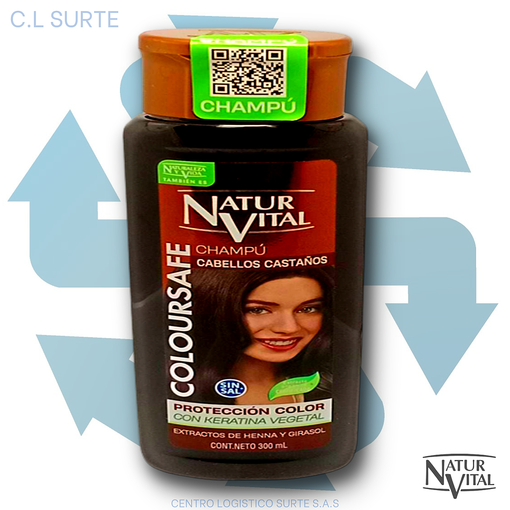 NATURAL VITAL CHAMPU X 300 ML CAB CASTAÑO BISONTE + IVA