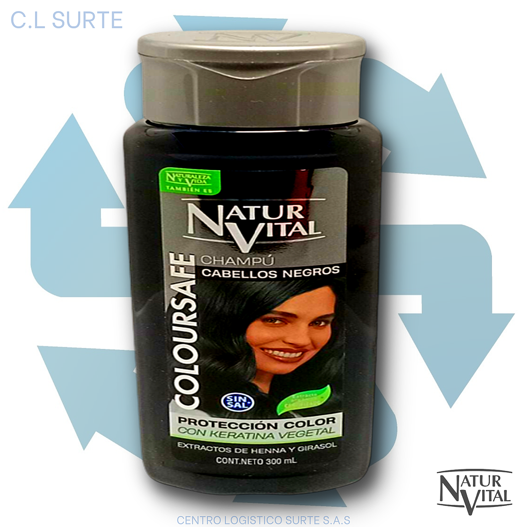 NATURAL VITAL CHAMPU X 300 ML CAB NEGRO BISONTE + IVA