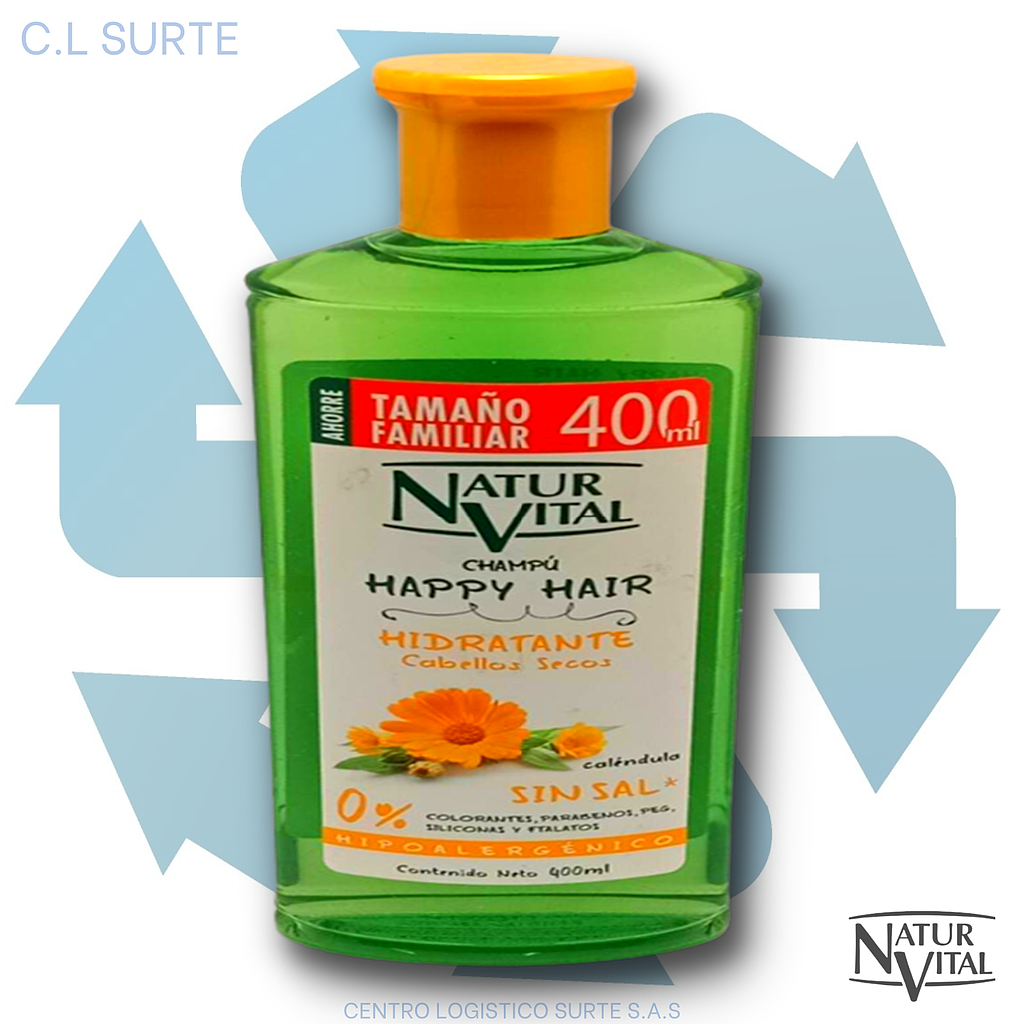 NATURAL VITAL CHAMPU X 400 ML HAPPY HAIR BISONTE + IVA