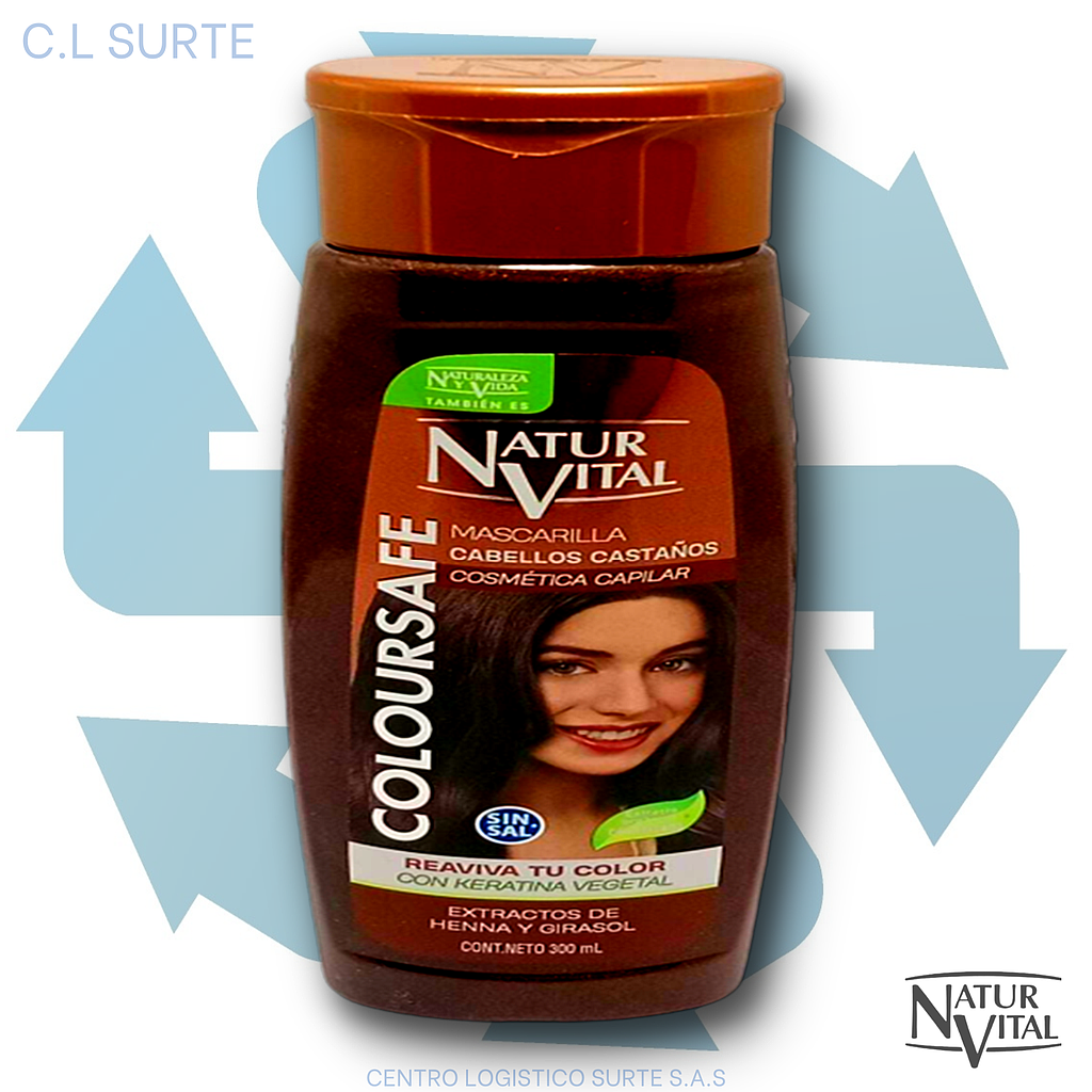 NATURAL VITAL MASCARILLA X300 ML CAB CASTAÑO BISONTE + IVA