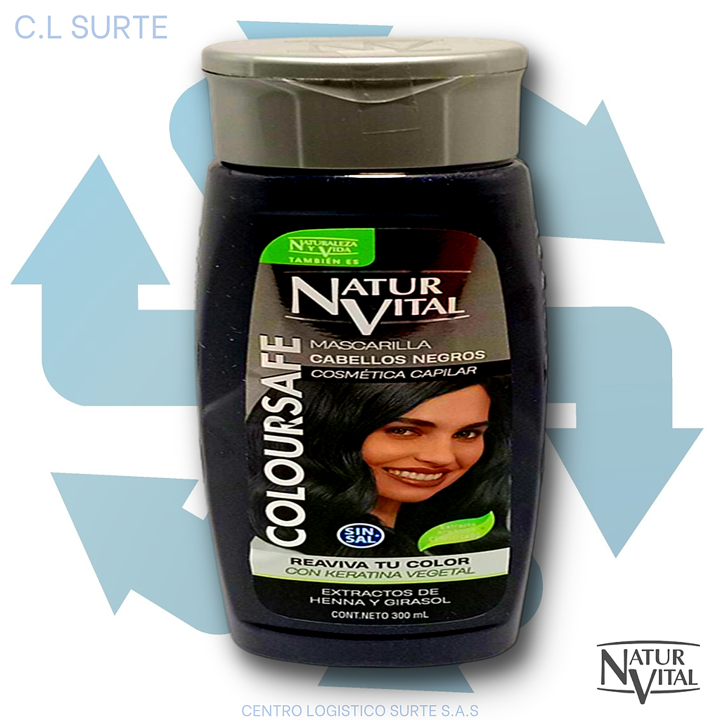 NATURAL VITAL MASCARILLA X300 ML CAB NEGRO BISONTE + IVA