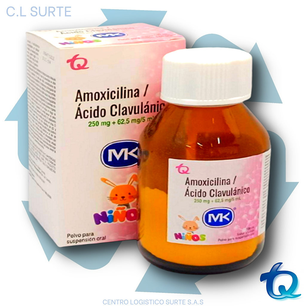 AMOXICILINA+ACIDO CLAVULANICO 250+62.5 MG SUSP X 100 ML MK TQ