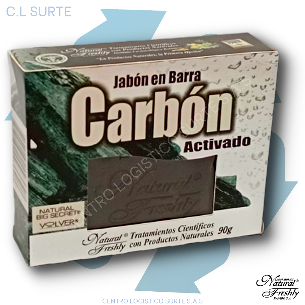 JABON DE CARBON ACTIVADO X 90 GR FRESHLY