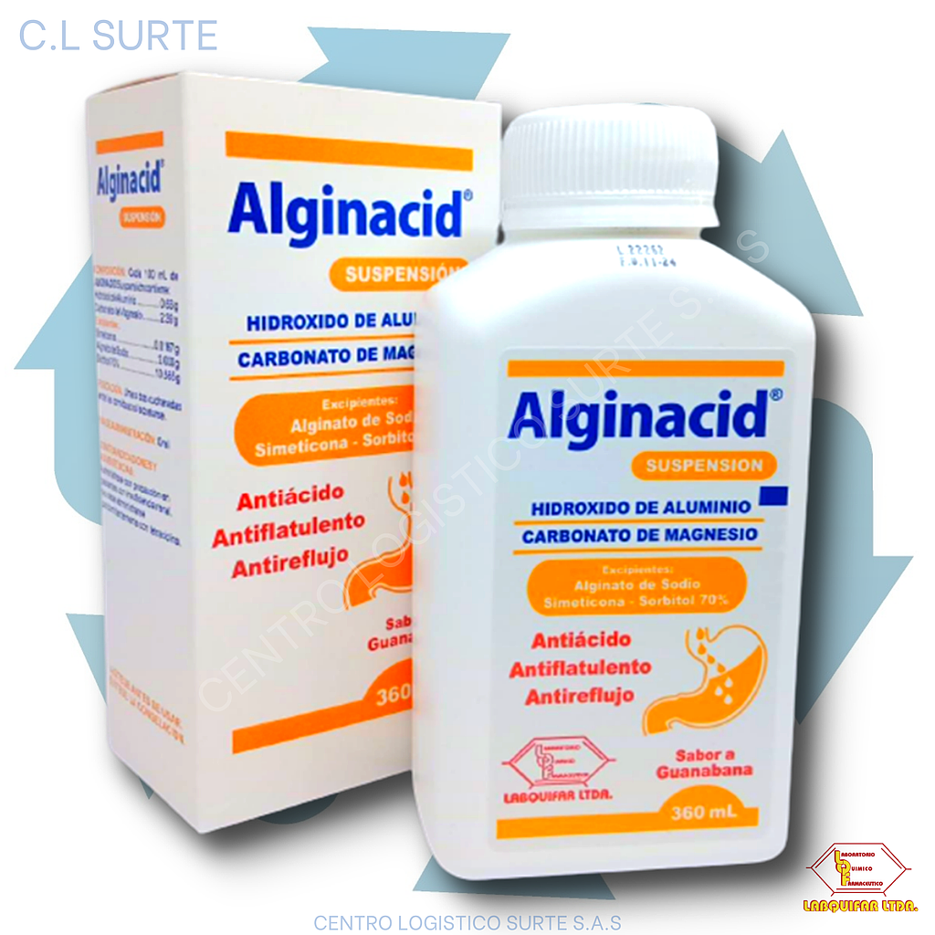 ALGINACID SUSP X 360 ML HIDROX+CARB+ALGIN LABQUIFAR