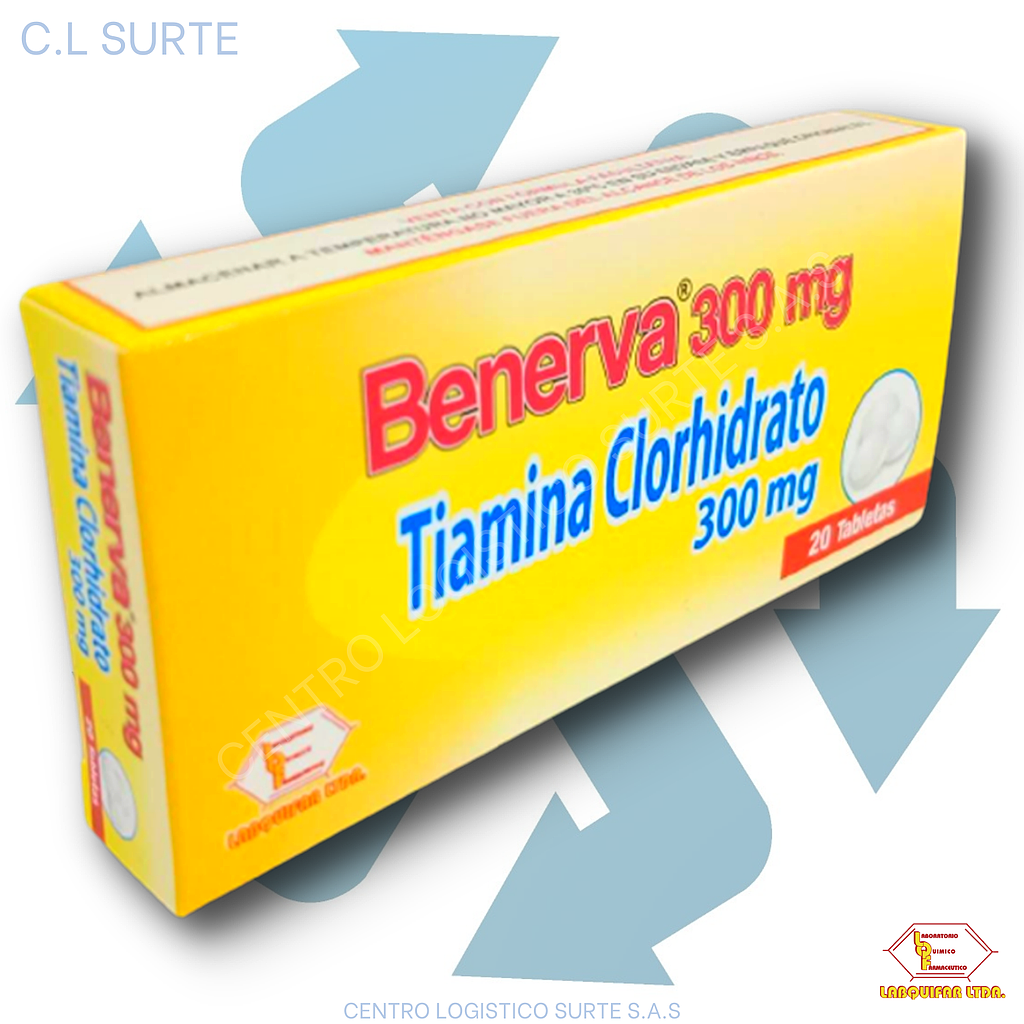 BENERVA 300 MG X 20 TAB TIAMINA HCL LABQUIFAR