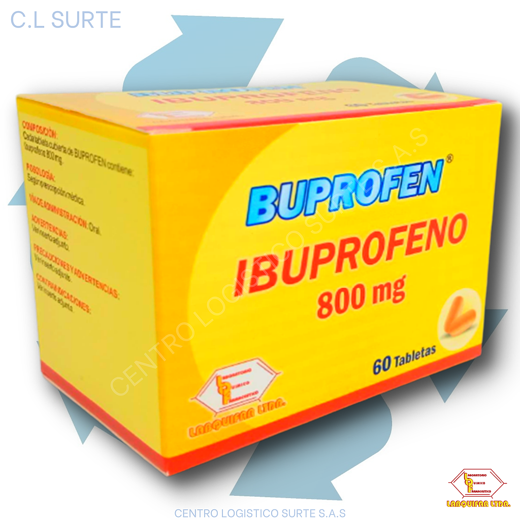 BUPROFEN X 60 TAB IBUPROFENO 800 MG LABQUIFAR
