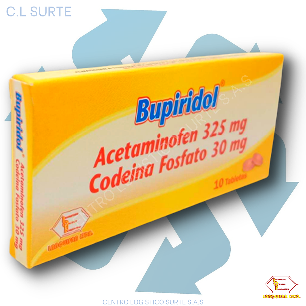 BUPIRIDOL X 10 TAB ACETAMINOFEN + CODEINA 325/30 LABQUIFAR