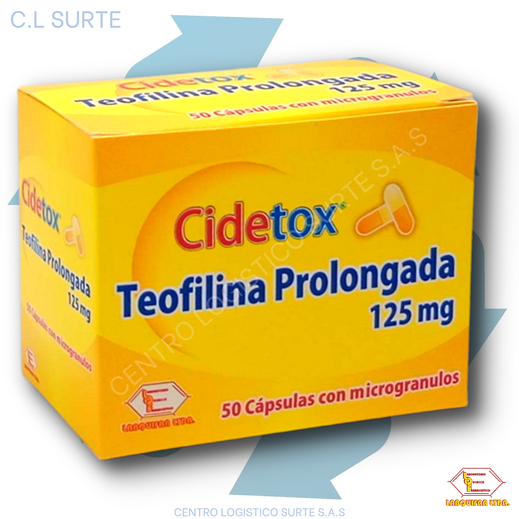 CIDETOX 125 MG X 50 CAPS TEOFILINA LABQUIFAR