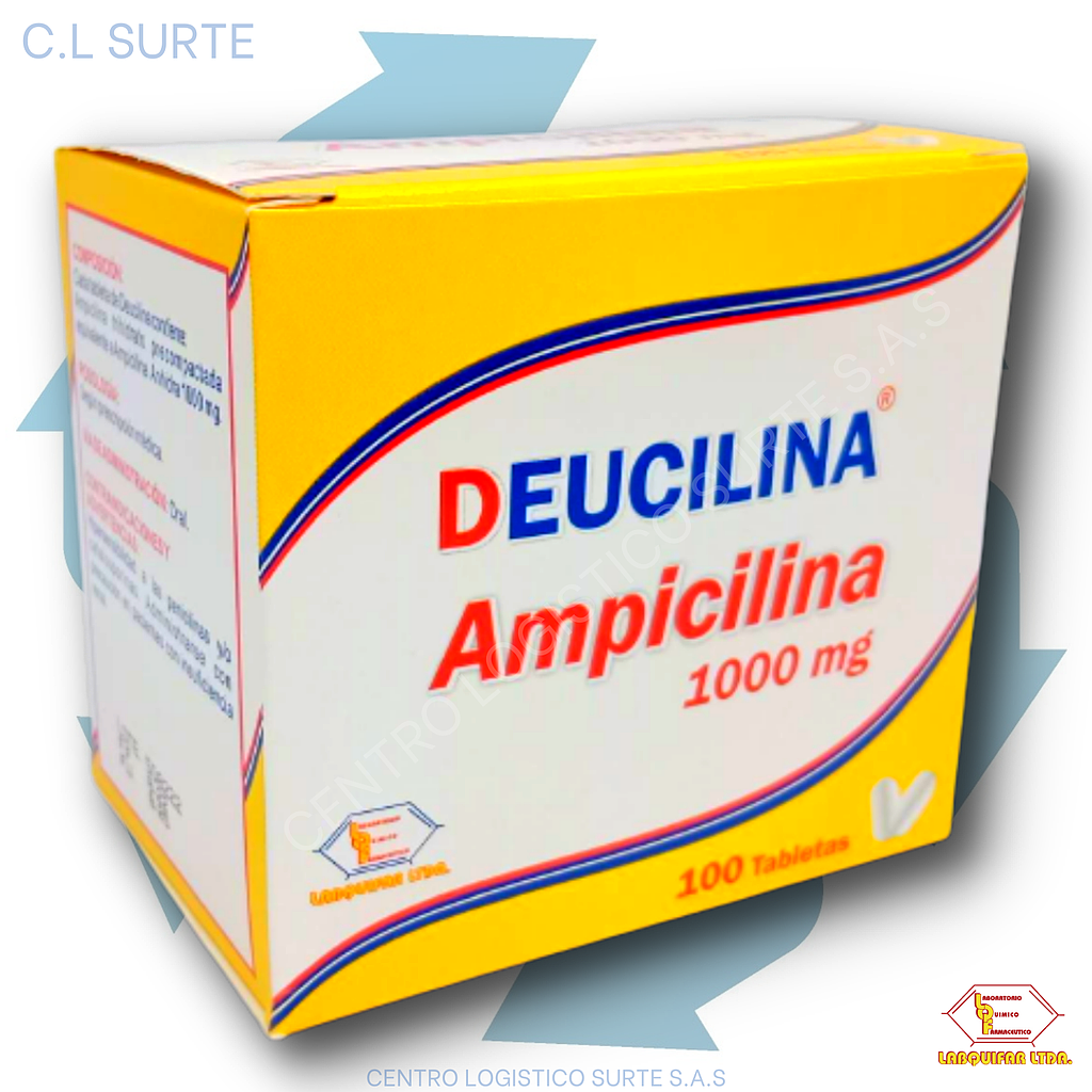 DEUCILINA 1000 MG X 100 TAB AMPICILINA LABQUIFAR