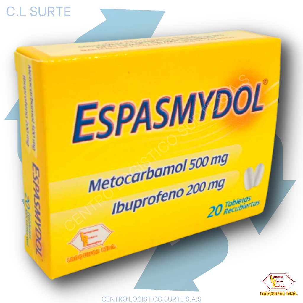 ESPASMYDOL X 20 TAB METOCARB+IBUPROF LABQUIFAR