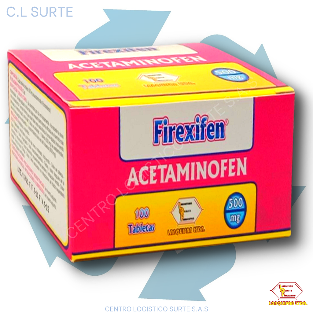 FIREXIFEN 500 MG X 100 TAB ACETAMINOFEN LABQUIFAR