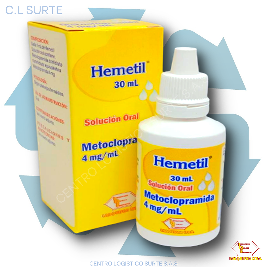 HEMETIL 4 MG GOTAS X 30 ML METOCLOPRAMIDA LABQUIFAR