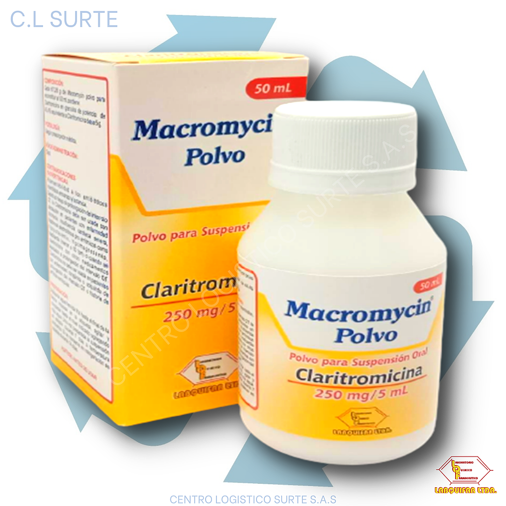 MACROMYCIN 250 MG X 50 ML CLARITROMICINA LABQUIFAR