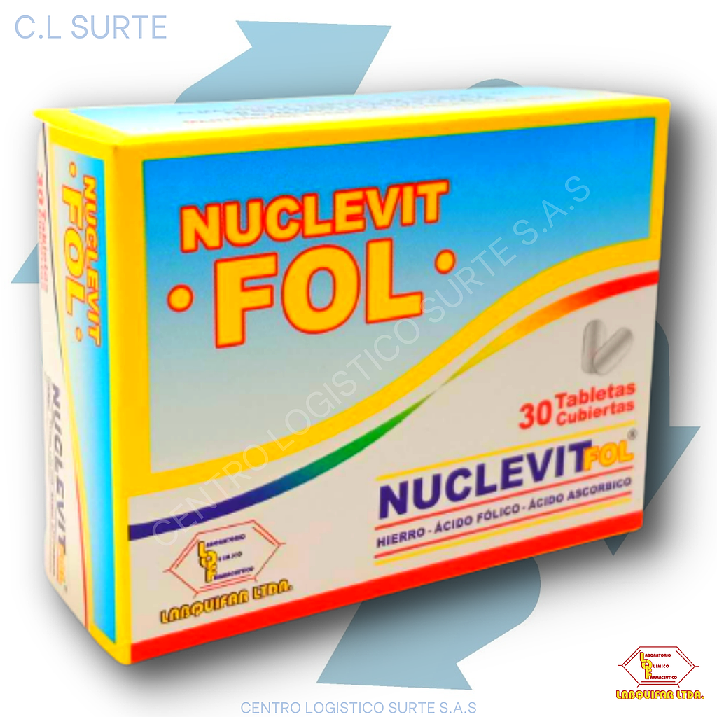 NUCLEVIT FOL X 30 TAB HIERRO+ACIDO FOLIC LABQUIFAR
