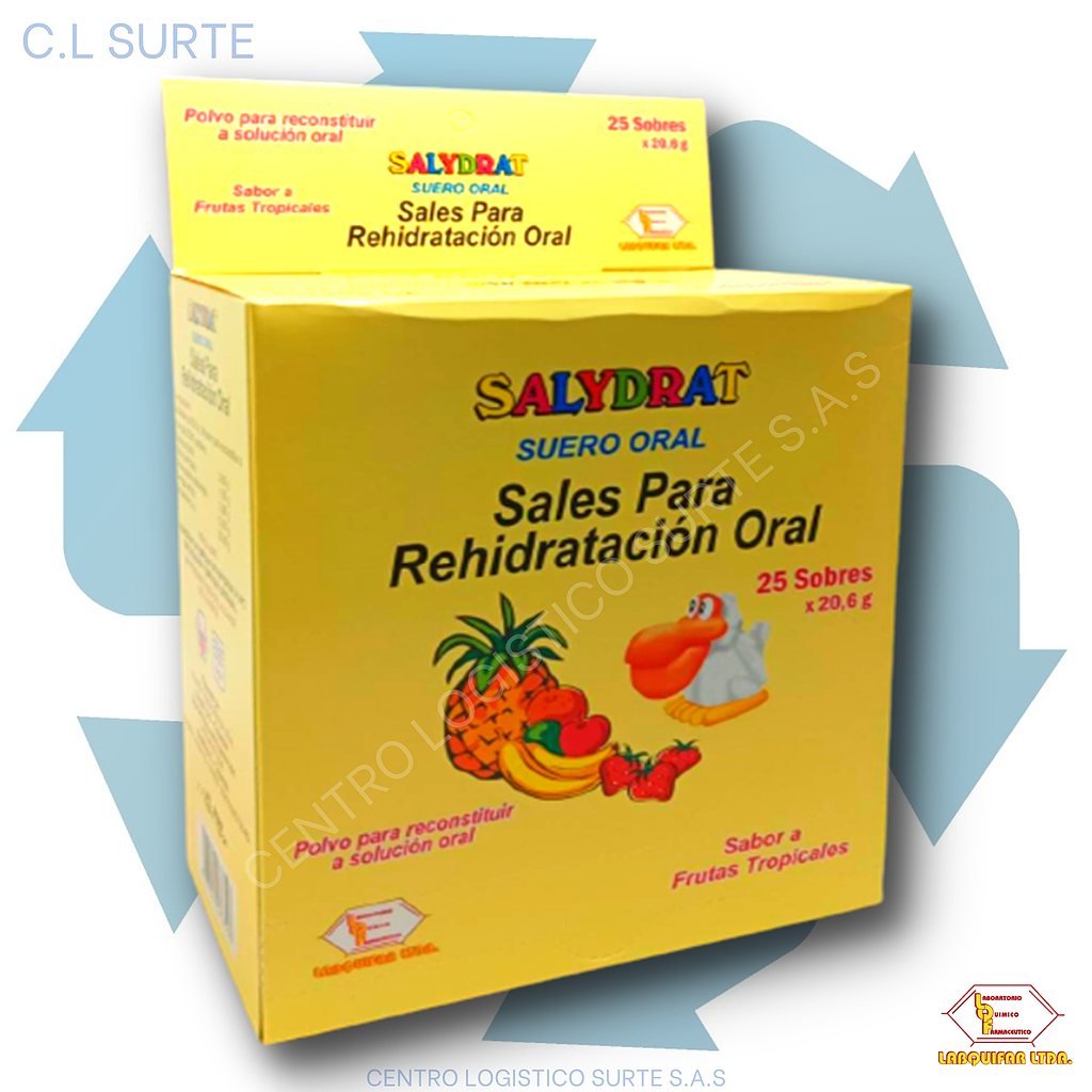 SALYDRAT POLVO SUERO ORAL X 25 SOB SALES DE REHIDRATACION LABQUIFAR