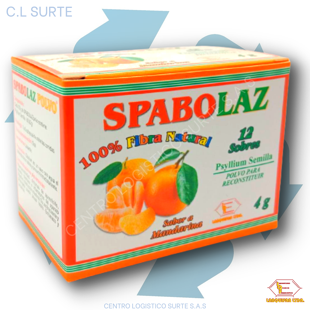 SPABOLAZ POLVO 85.92 GR CJA X 12 SOB PSYLLIUM MUSILAGO LABQUIFAR