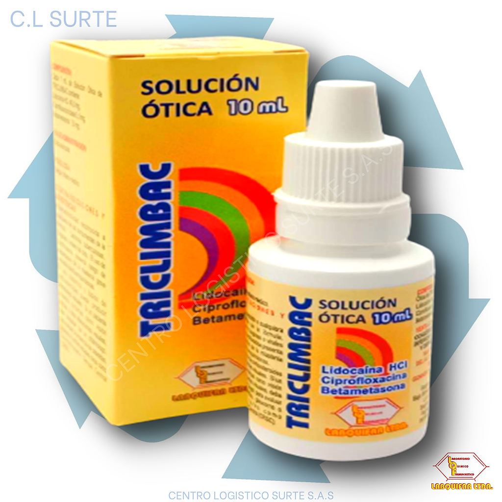 TRICLIMBAC SOL OTICA X 10 ML LIDOCAINA 40 MG+CIPROF 3 MG+BETAME 1 MG LABQUIFAR
