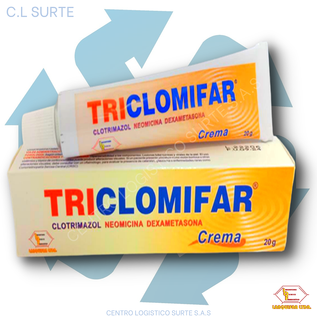 TRICLOMIFAR CREMA TOP X 20 GR CLOTRI 0,5 GR+NEOM 1 GR+DEXAM 0,04 GR LABQUIFAR