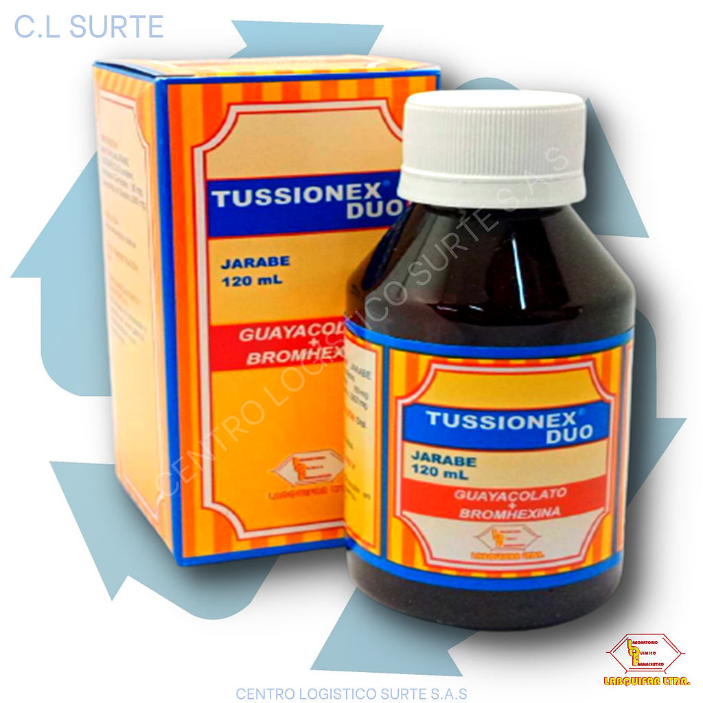 TUSSIONEX DUO JBE X 120 ML BROMHEXINA + GUAYACOLATO DE GLICERILO LABQUIFAR