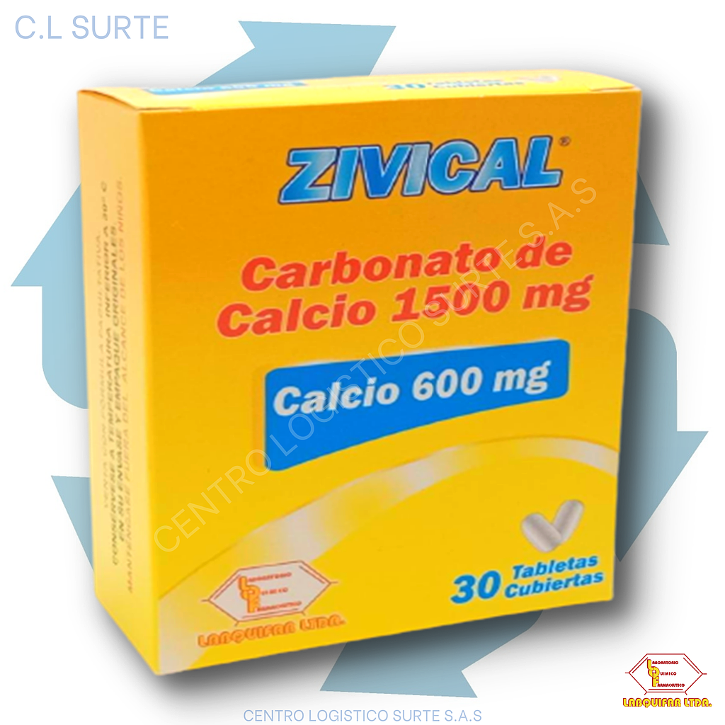 ZIVICAL X 30 TAB CARBONATO DE CALCIO 600 MG LABQUIFAR