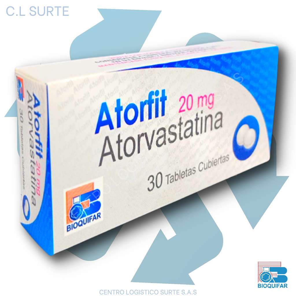 ATORFIT 20 MG X 30 TAB ATORVASTATINA 20 MG BIOQUIFAR