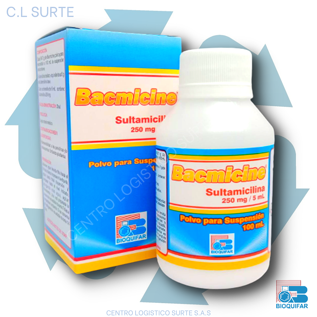 BACMICINE SUSP X 100 ML SULTAMICILINA 250 MG BIOQUIFAR