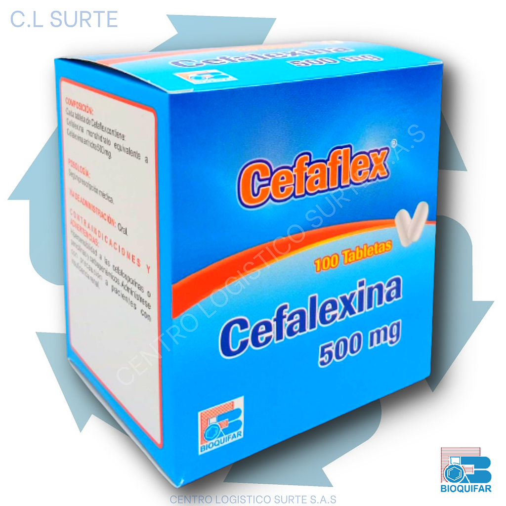 CEFAFLEX X 100 TAB CEFALEXINA 500 MG BIOQUIFAR