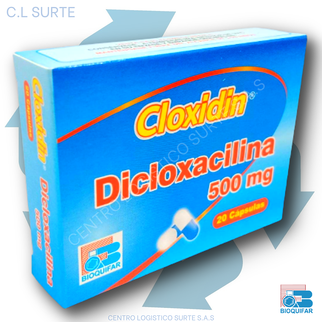 CLOXIDIN 500 MG X 20 CAPS DICLOXACILINA BIOQUIFAR