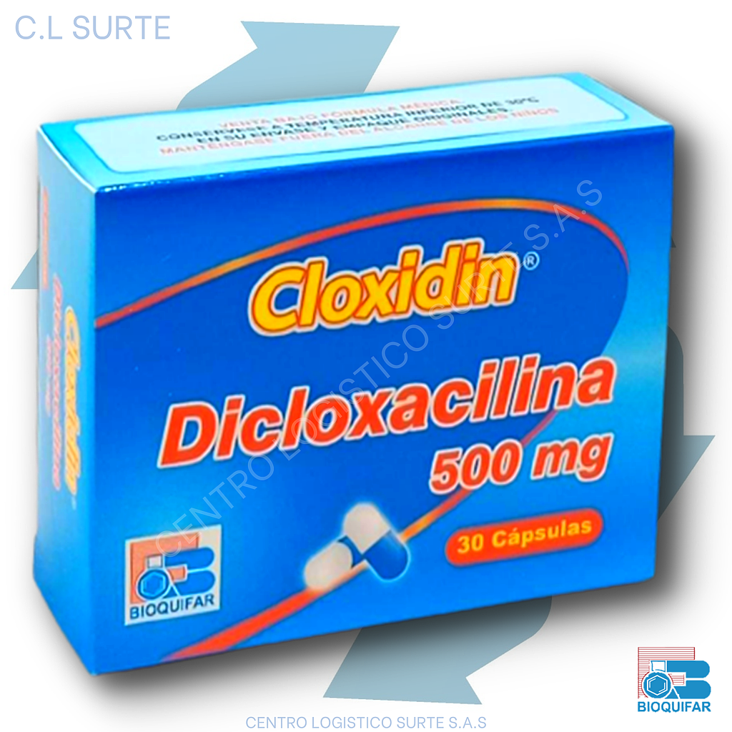CLOXIDIN 500 MG X 30 CAPS DICLOXACILINA BIOQUIFAR