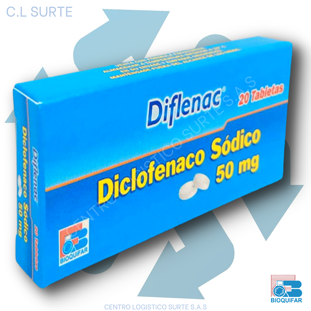 DIFLENAC  50 MG X 20 TAB DICLOFENACO BIOQUIFAR