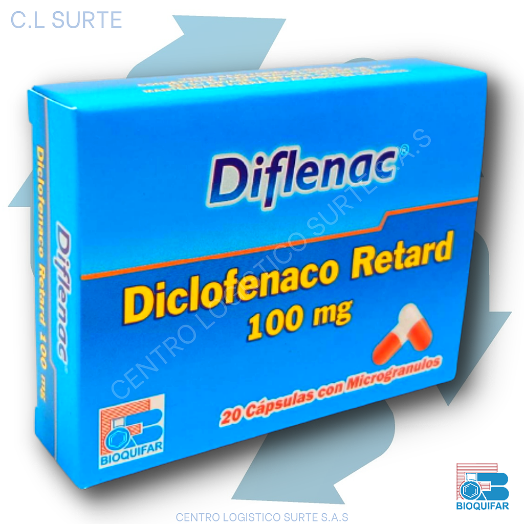 DIFLENAC 100 MG X 20 CAPS DICLOFENACO RETARD BIOQUIFAR