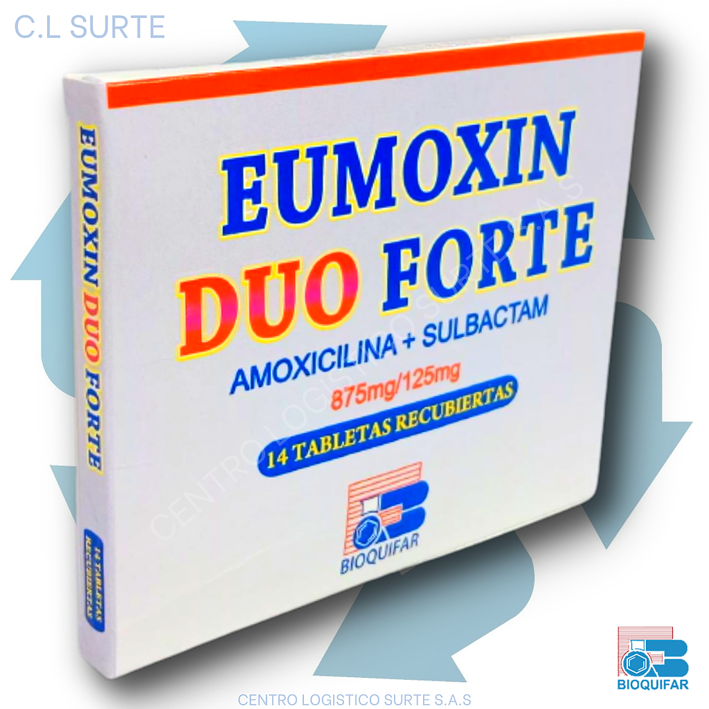 EUMOXIN DUO FORTE X 14 TAB AMOXICILINA+SULBACTAM BIOQUIFAR