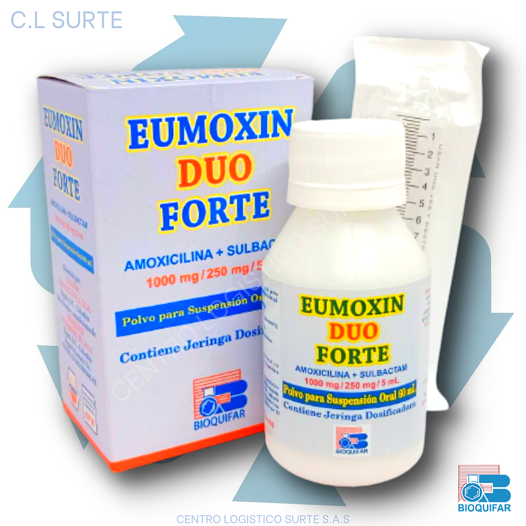 EUMOXIN DUO F SUSP X  60 ML AMOXICILINA+SULBACTAM BIOQUIFAR