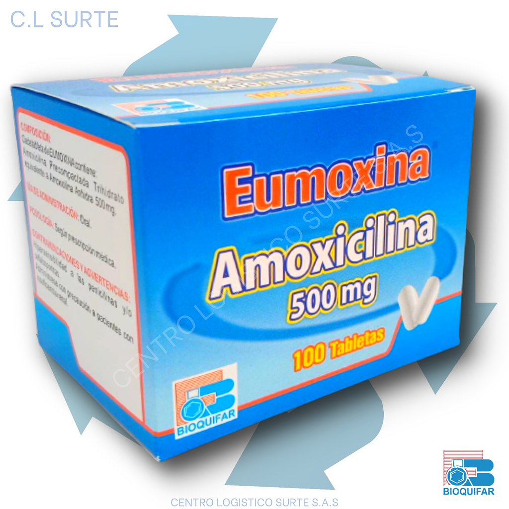 EUMOXINA 500 MG X 100 TAB AMOXICILINA 500 BIOQUIFAR