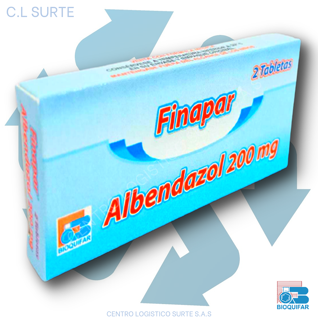 FINAPAR 200 MG X 2 TAB ALBENDAZOL BIOQUIFAR