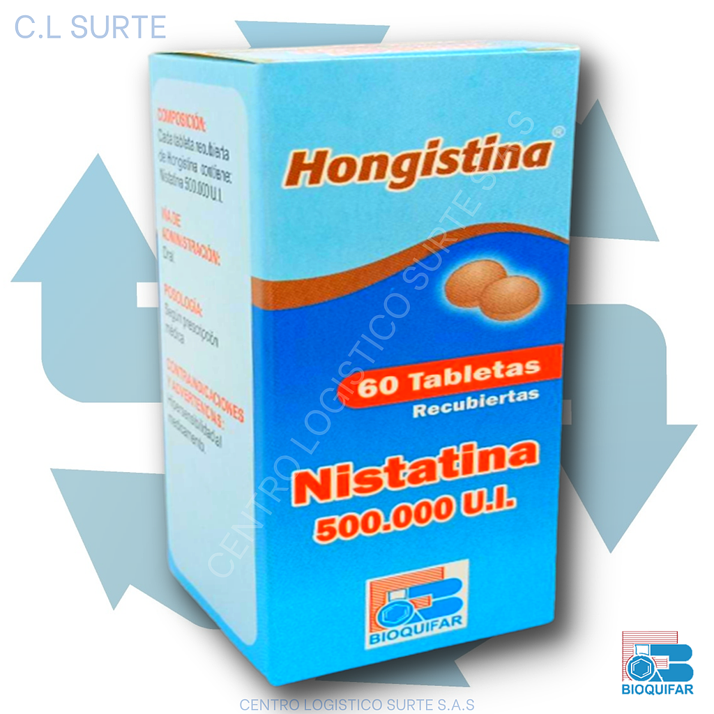 HONGISTINA 600 MG X 60 TAB NISTATINA BIOQUIFAR
