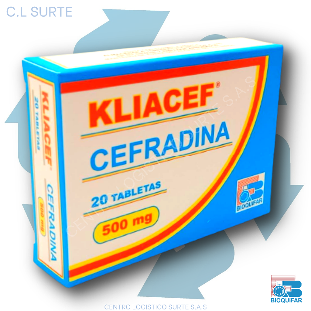 KLIACEF 500 MG X 20 TAB CEFRADINA BIOQUIFAR