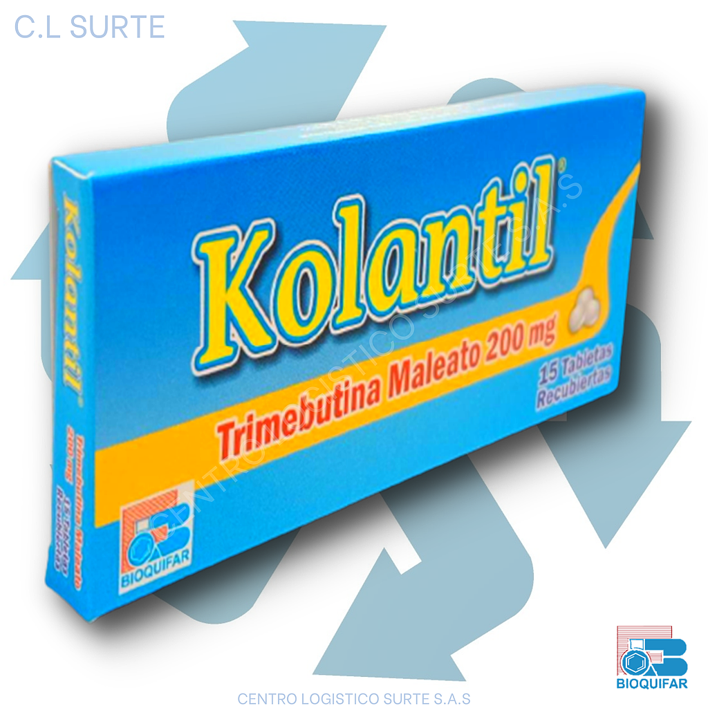 KOLANTIL 200 MG X 15 TAB TRIMEBUTINA BIOQUIFAR