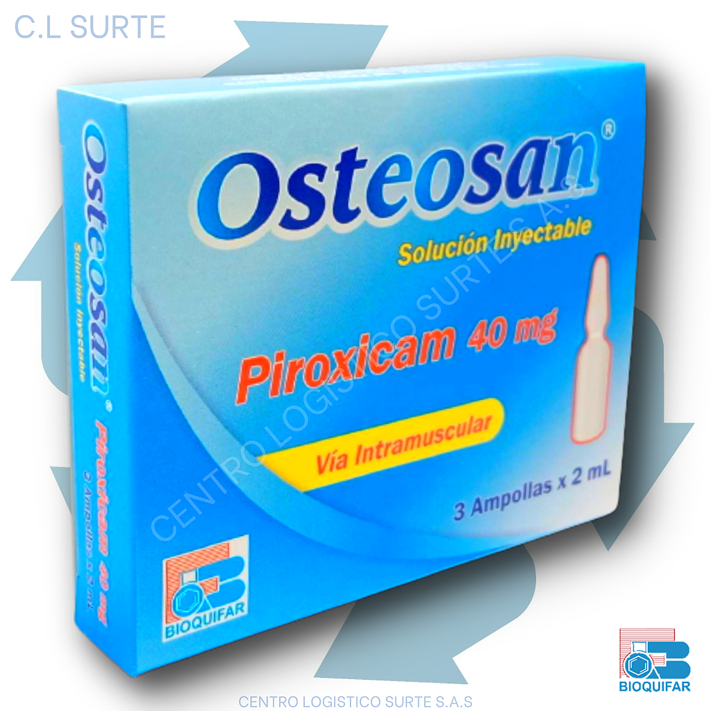 OSTEOSAN 40 MG INY X 3 AMP PIROXICAM BIOQUIFAR