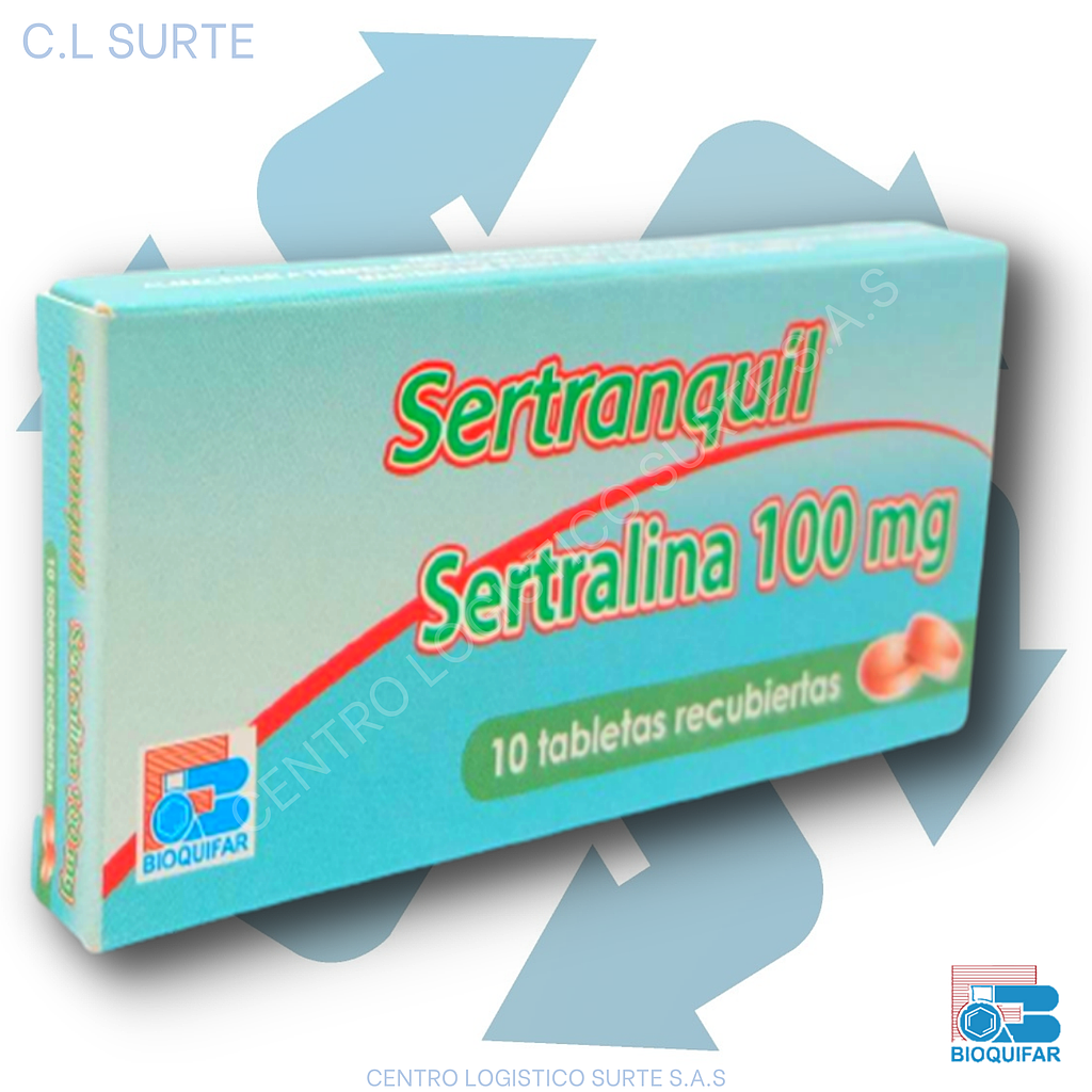 SERTRANQUIL 100 MG X 10 TAB SERTRALINA BIOQUIFAR