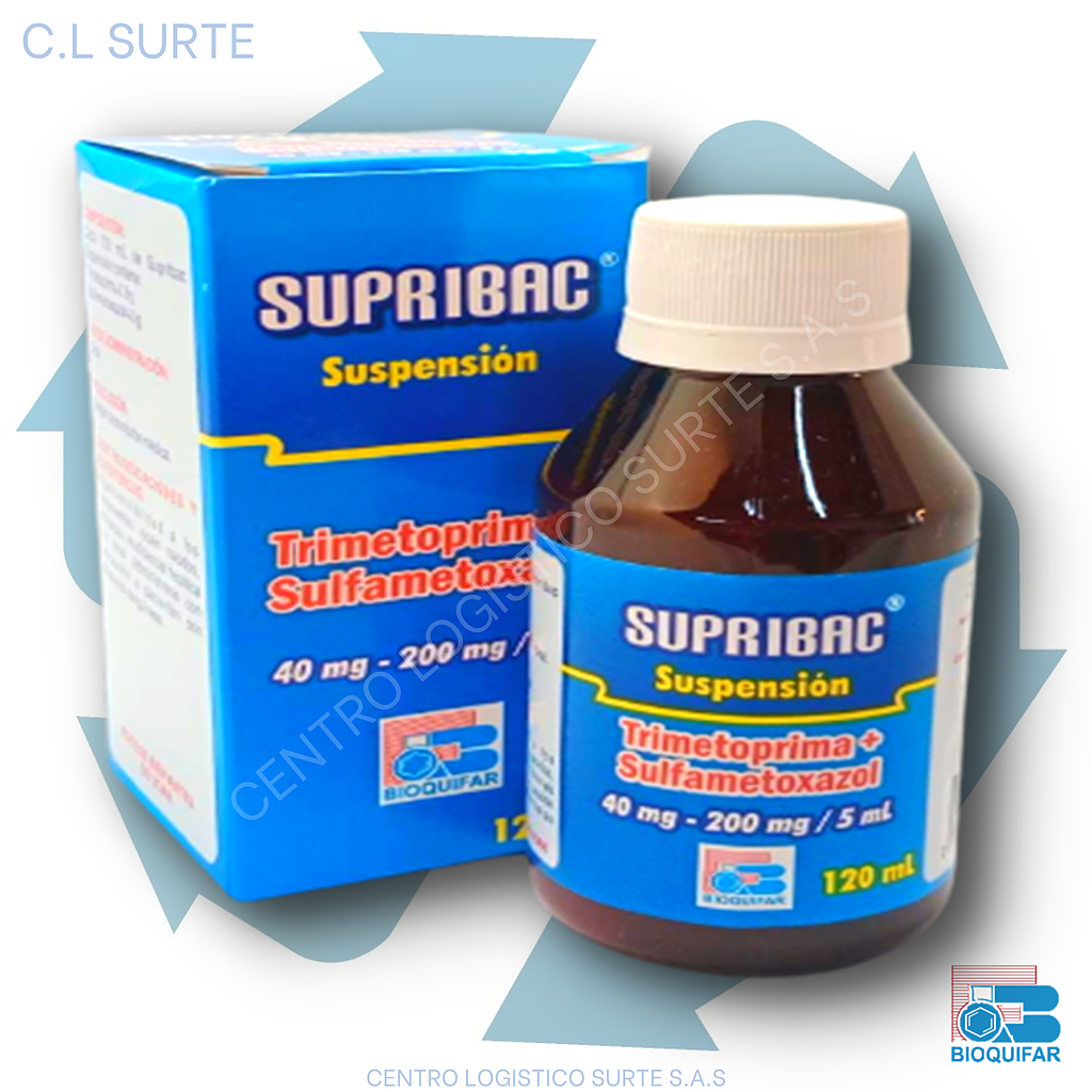 SUPRIBAC SUSP X 120 ML TRIMETOPRIM 40 MG + SULFAMETOXAZOL 200 MG BIOQUIFAR