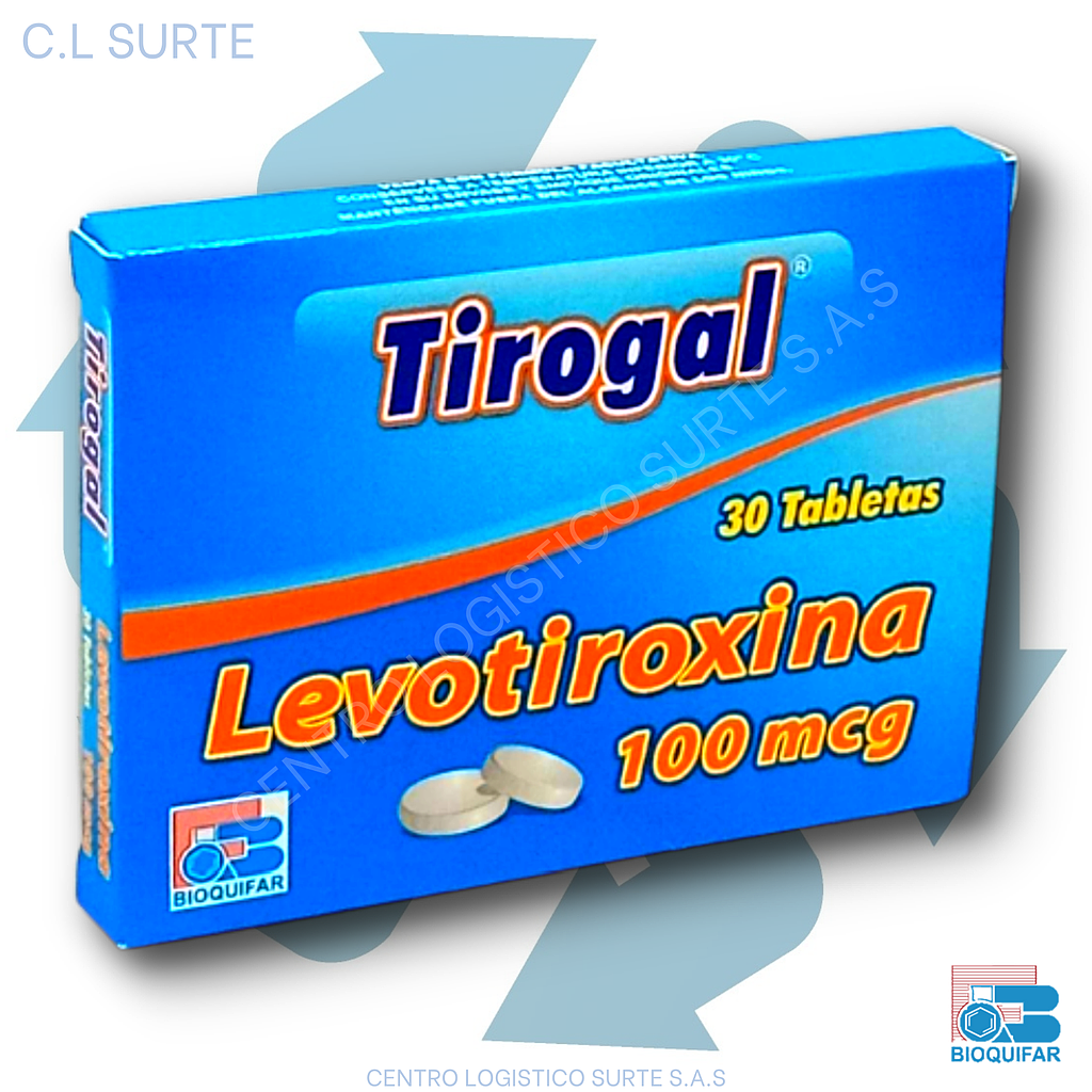 TIROGAL 100 MCG X 30 TAB LEVOTIROXINA BIOQUIFAR