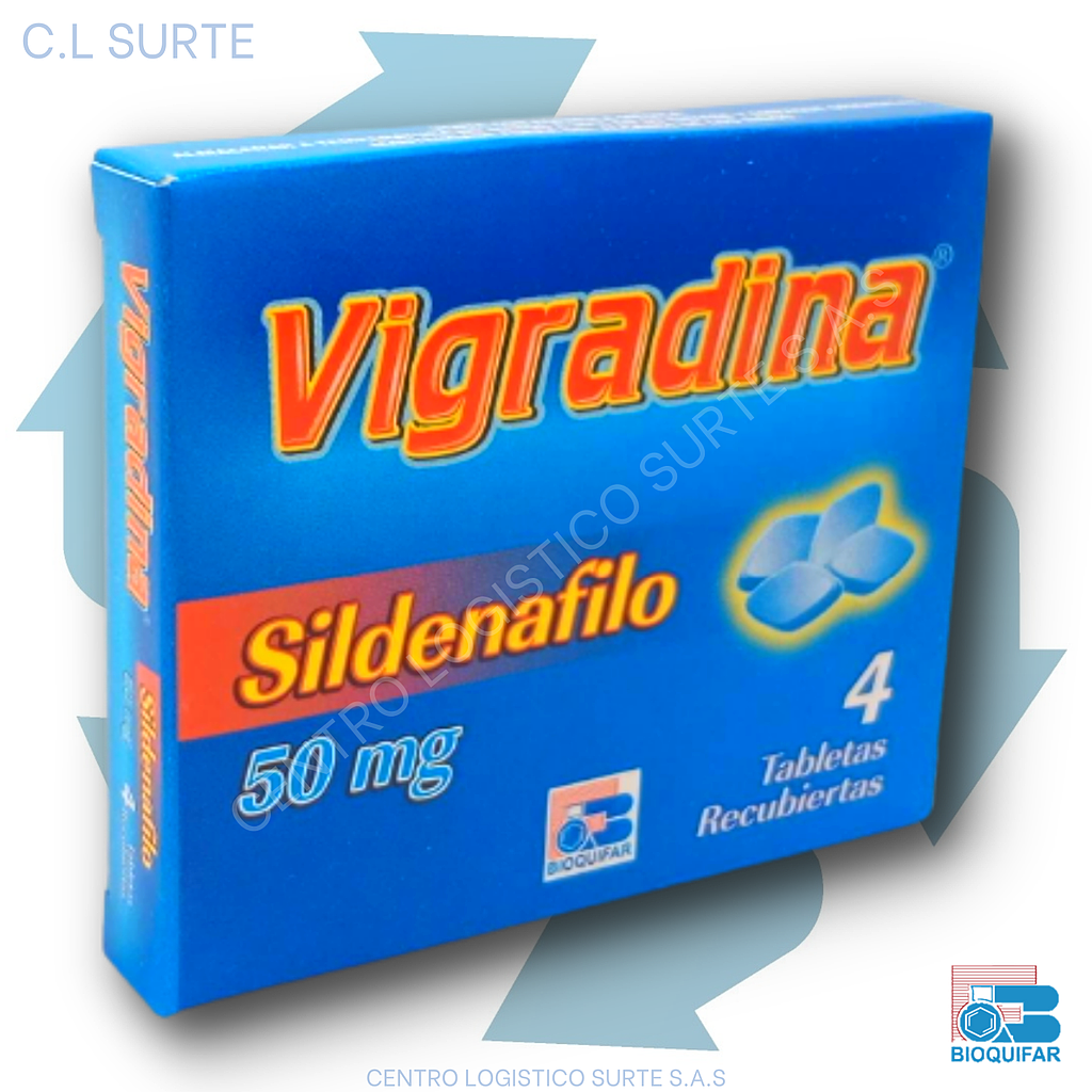 VIGRADINA 50 MG X 4 TAB SILDENAFILO BIOQUIFAR