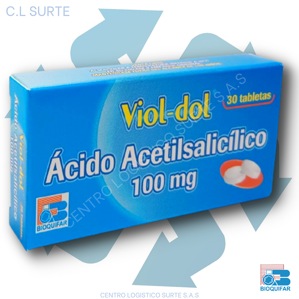 VIOL-DOL 100 MG X  30 TAB ACIDO ACETIL BIOQUIFAR