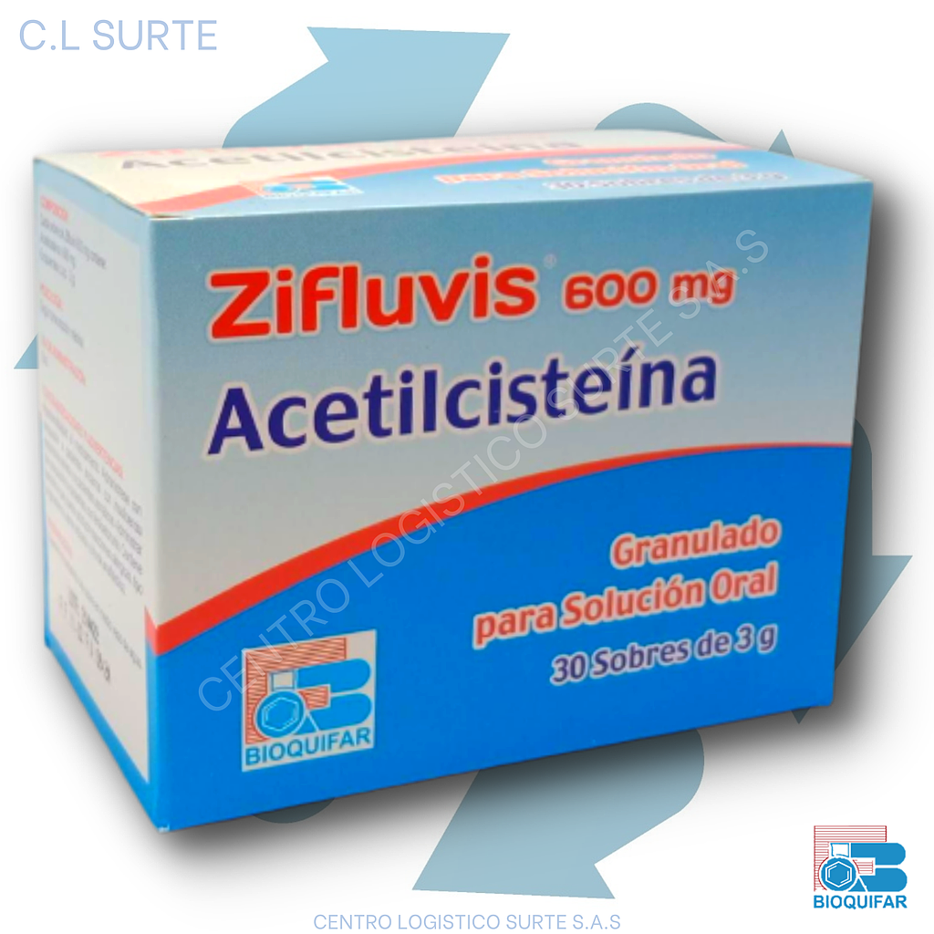 ZIFLUVIS 600 MG GRANULOS X 30 SOB N-ACETIL BIOQUIFAR
