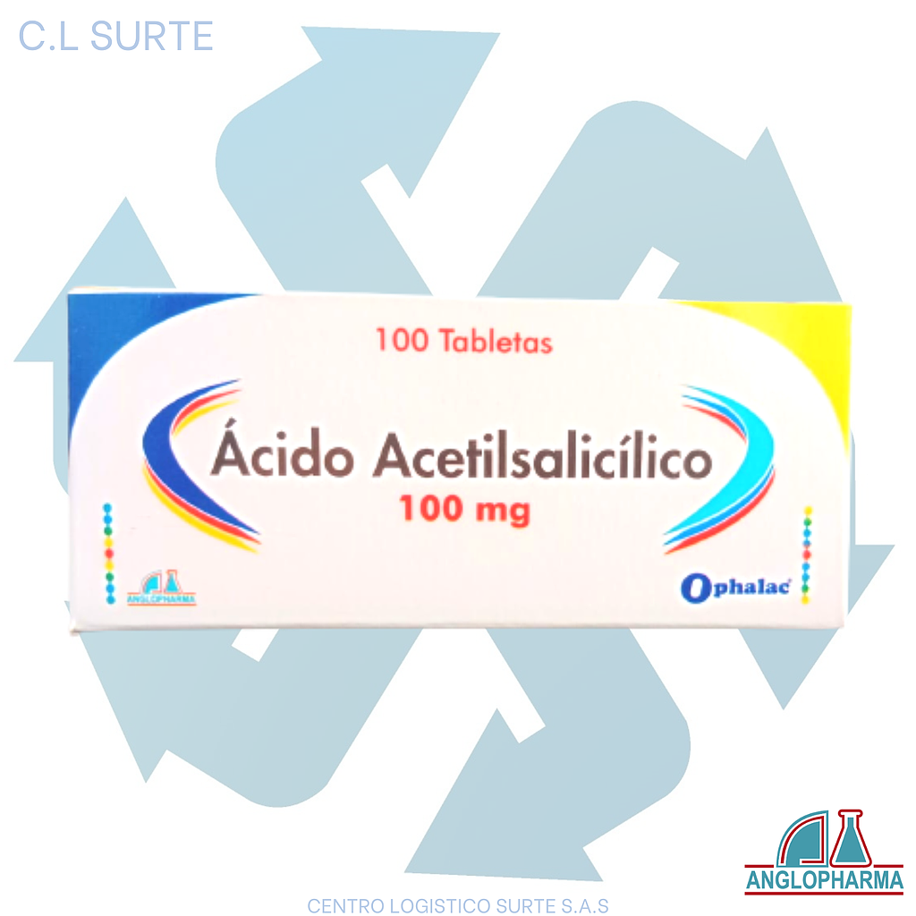 ACIDO ACETILSALICILICO 100 MG X 100 TAB ANGLOPHARMA